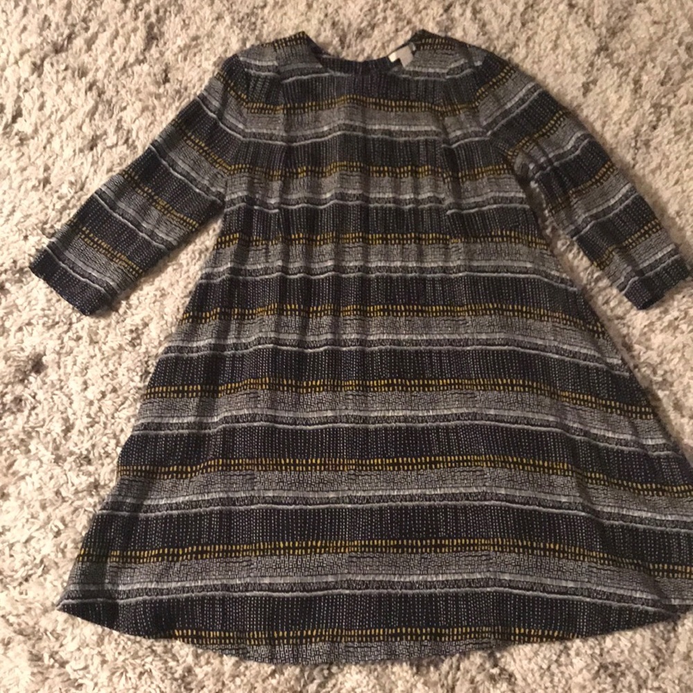 Black, white and yellow patterned dress